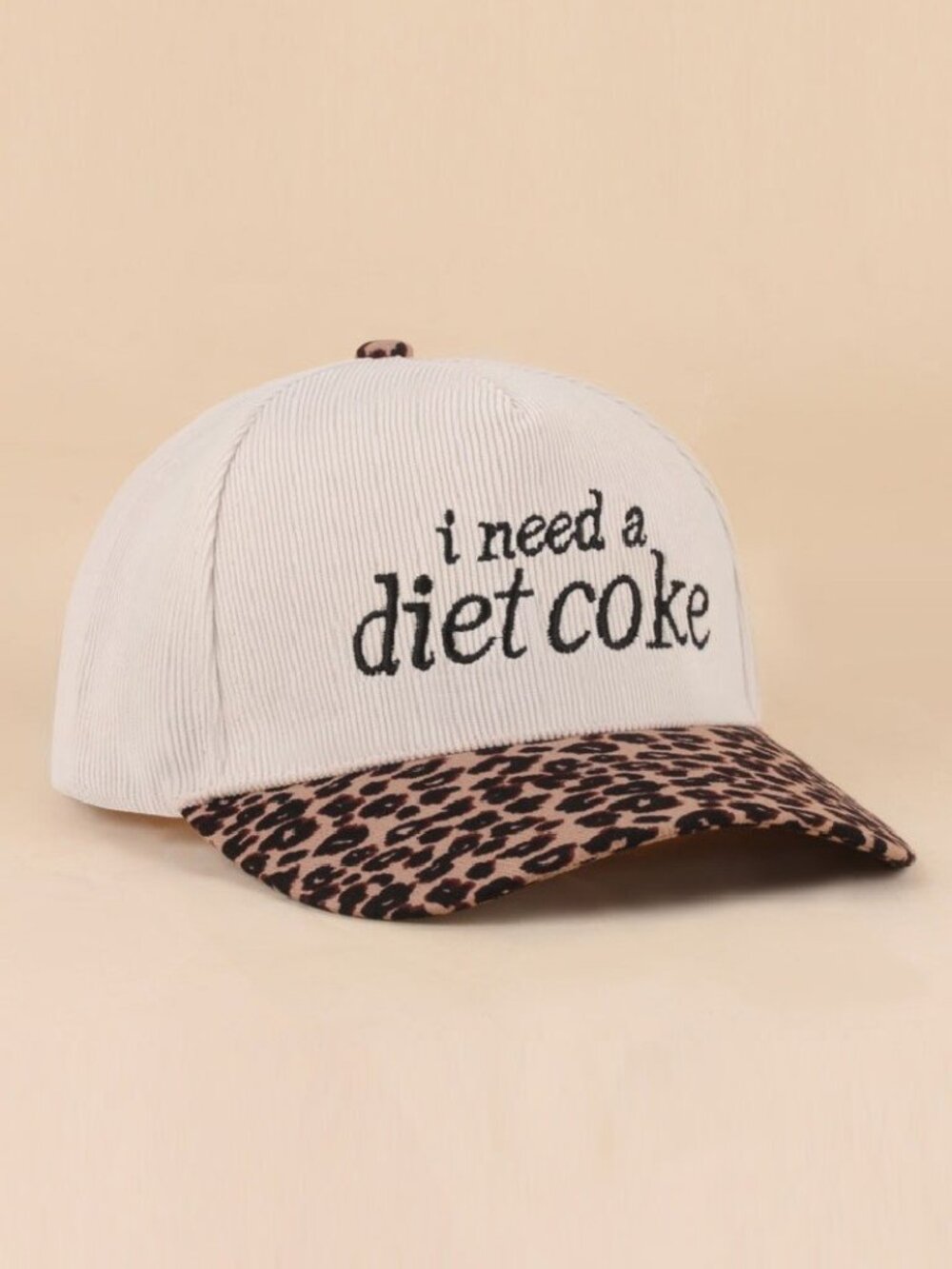 I Need A Diet Coke Two-tone Corduroy Cap - Picture 4 of 8